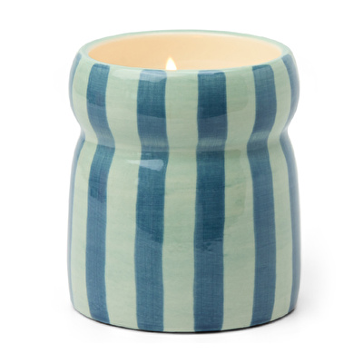 PADDYWAX Cabana Seramik Kutulu Mum Mavi Çizgili Warm Cider 184 gr